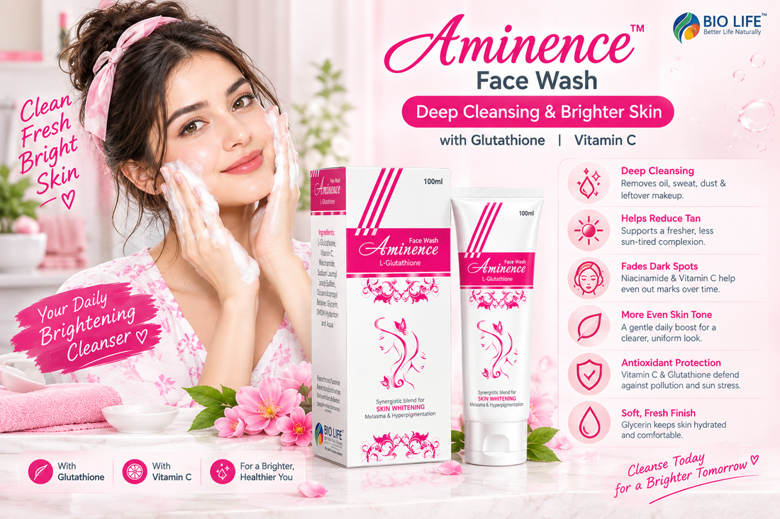 Aminence Face Wash: Deep Cleansing and Brighter Skin with Glutathione and Vitamin C Bio Life
