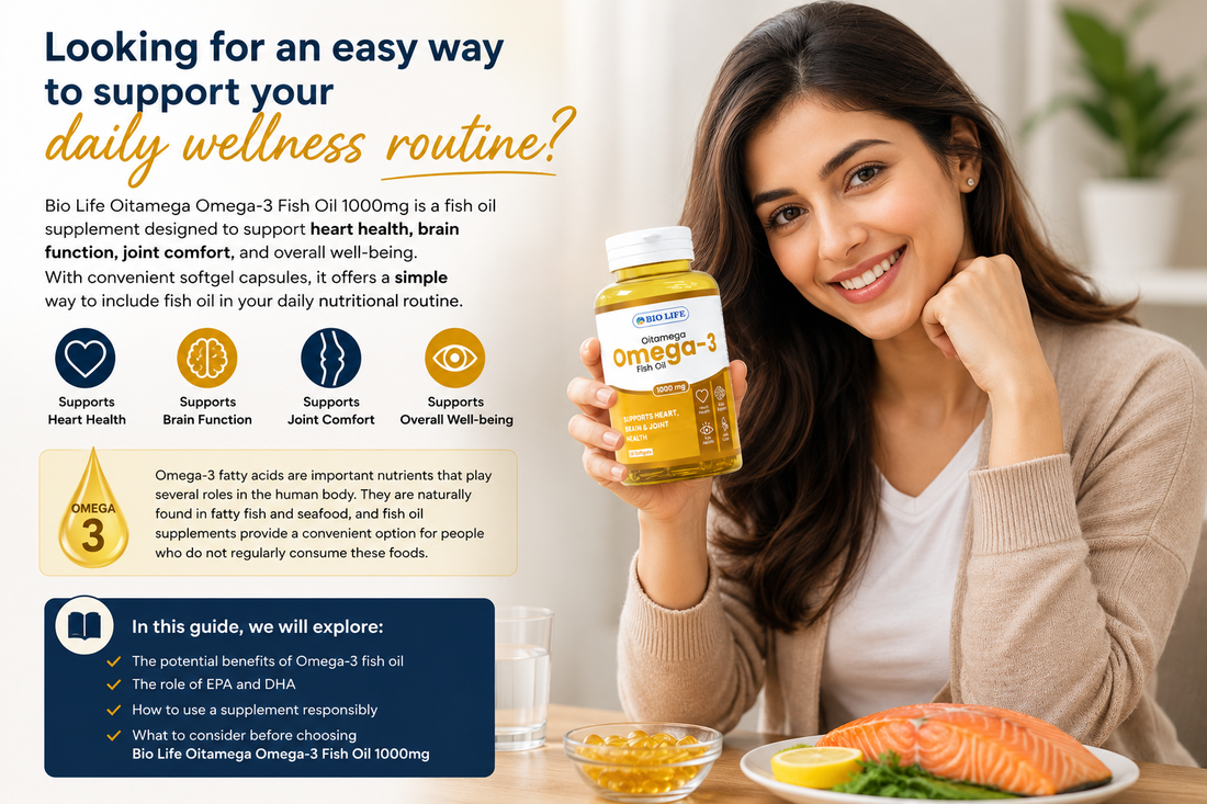 Bio Life Oitamega Omega-3 Fish Oil 1000mg: Benefits for Heart, Brain, Joints & Overall Wellness Bio Life