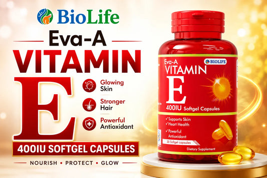 Eva-A Vitamin E Capsules: Best Vitamin E Capsules for Glowing Skin and Hair Growth in Pakistan Bio Life