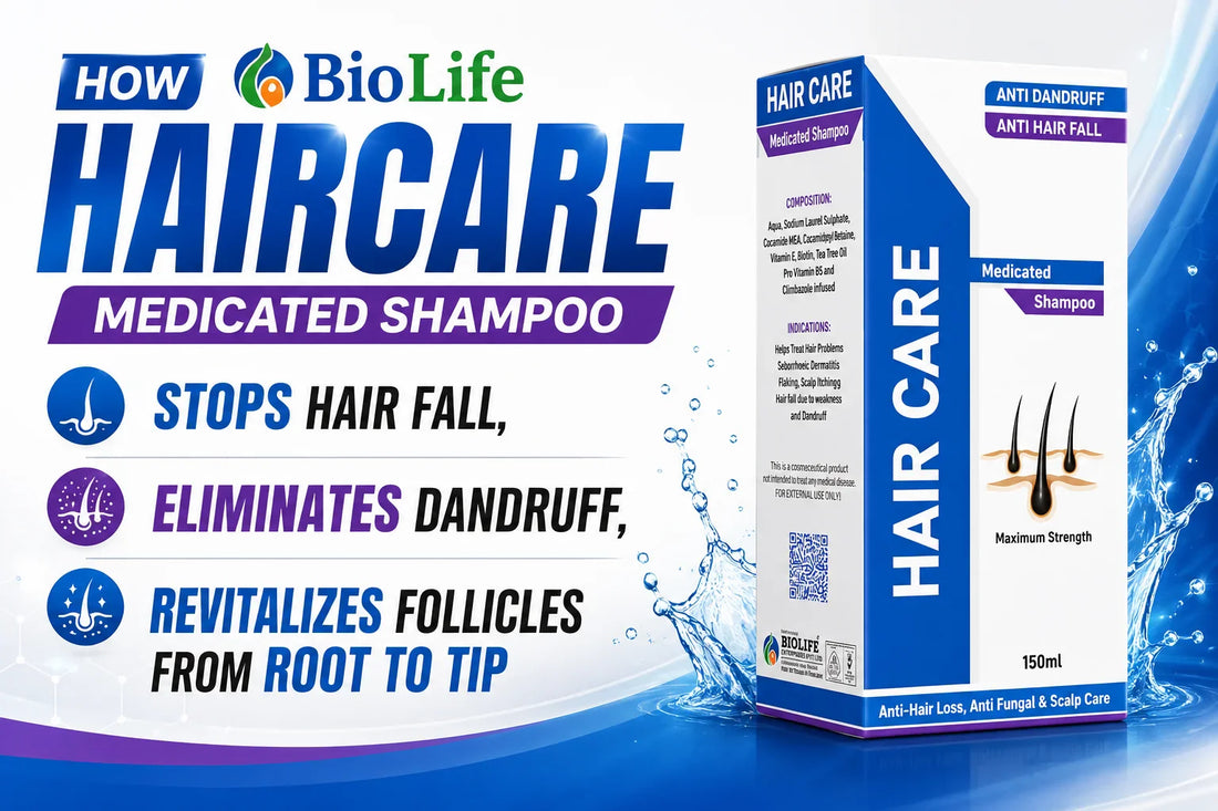 How BioLife HairCare Medicated Shampoo Stops Hair Fall, Eliminates Dandruff, and Revitalizes Follicles From Root to Tip Bio Life