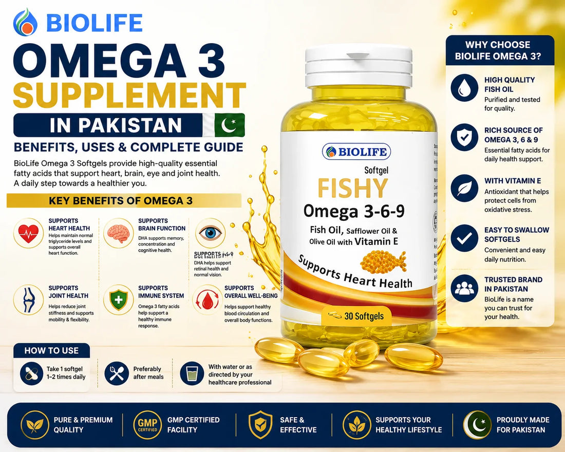 Omega 3 Supplement in Pakistan – Benefits, Uses & Complete Guide (BioLife)