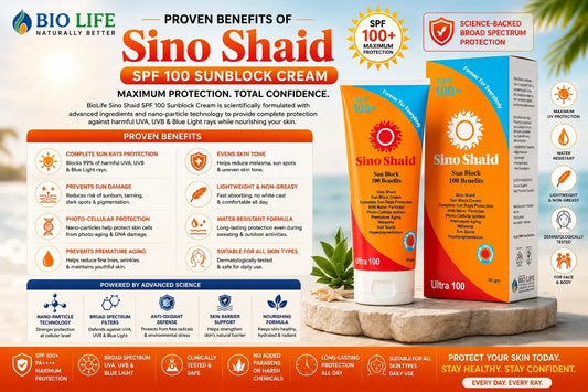 BioLife Sino-Shaid SPF 100 Sunblock - Best Maximum Protection Sunblock Cream in Pakistan Bio Life