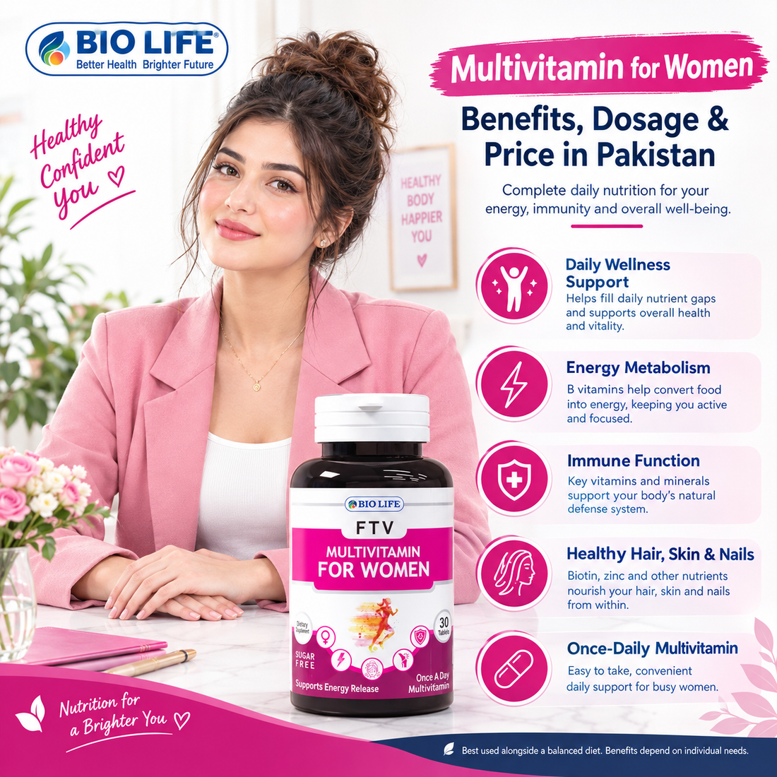 Biolife FTV Multivitamin for Women 30 tablets bottle