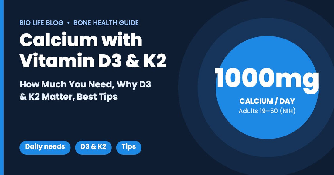 Calcium with Vitamin D3 and K2 guide – how much calcium you need
