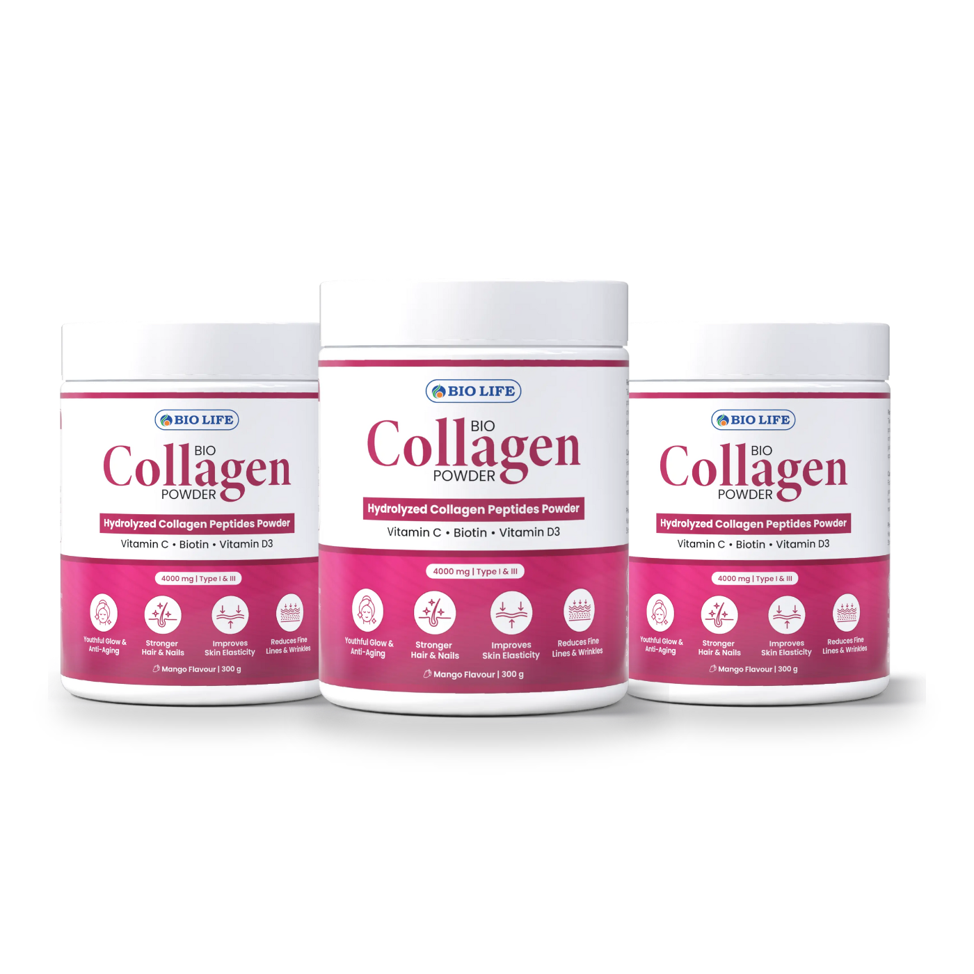 Biolife Bio Collagen Powder – 3 Pack Bundle