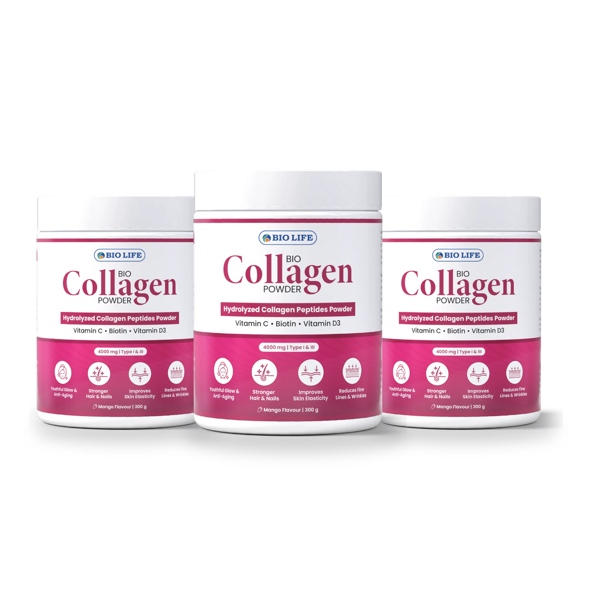 Biolife Bio Collagen Powder – 3 Pack Bundle