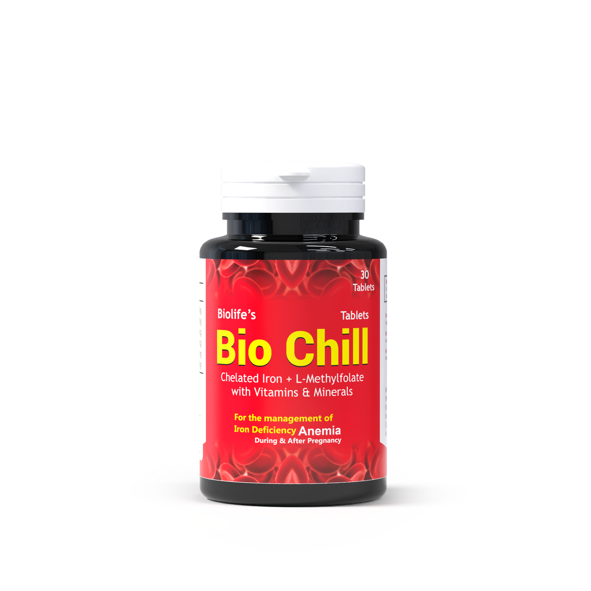 Iron Tablets for Pregnancy | Bio Chill Chelated Iron + L-Methylfolate by Biolife Bio Life