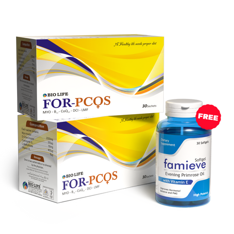 Fertility Support Combo – 2× FOR-PCOS Sachets + Famieve FREE Bio Life