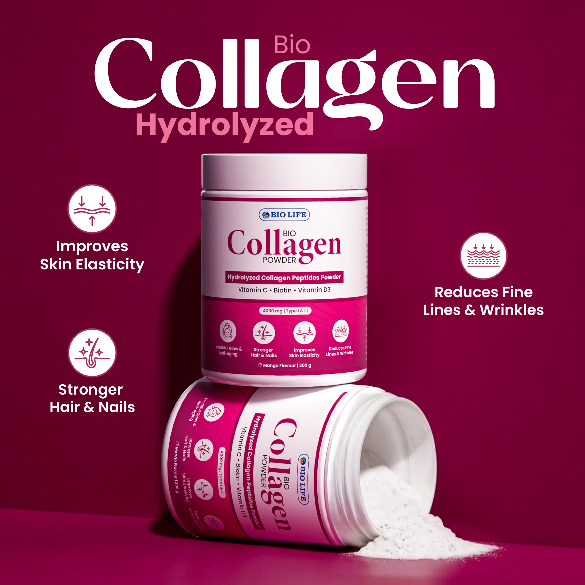 Biolife Collagen Powder – Skin Glow, Hair Strength & Anti-Aging Support Bio Life