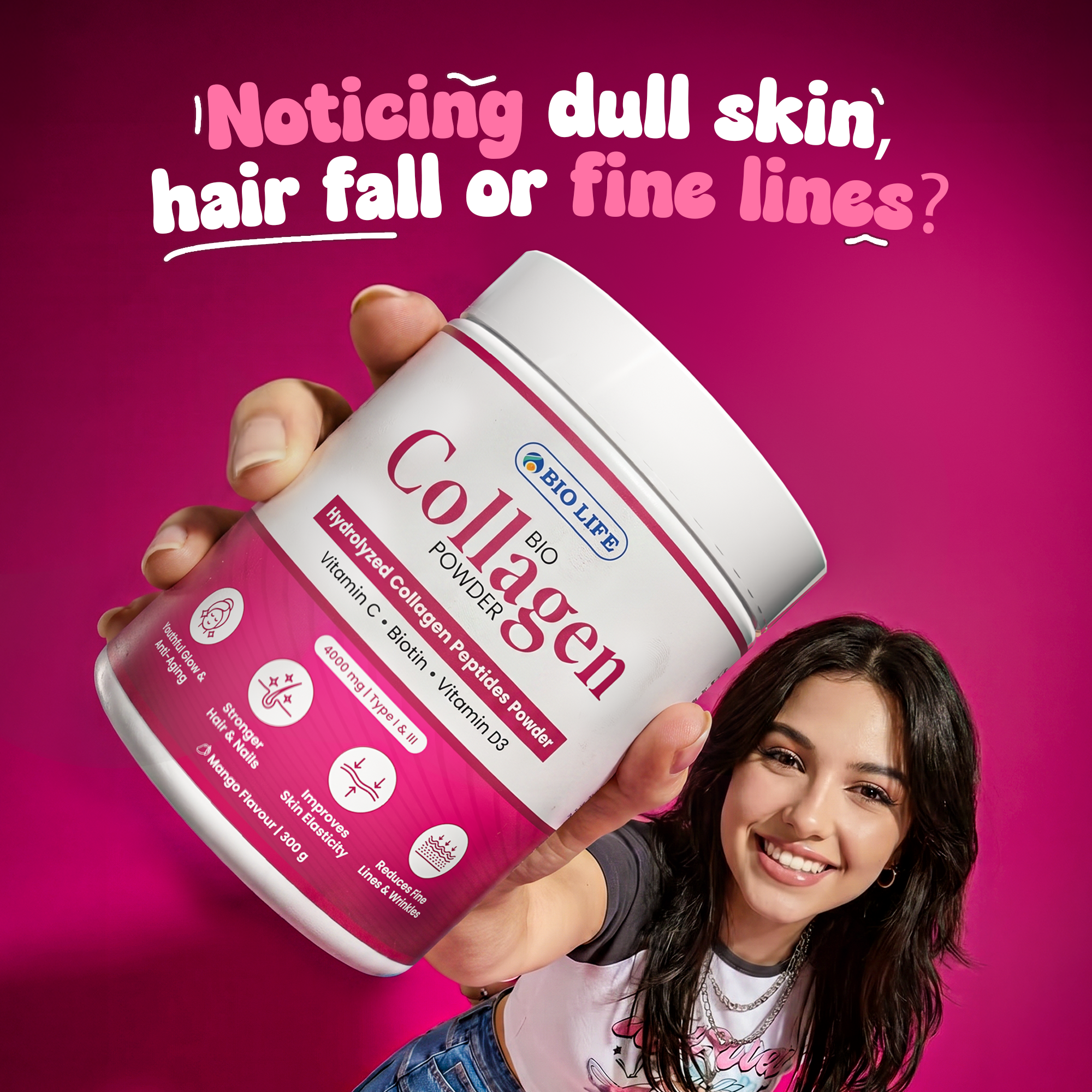 Biolife Collagen Powder – Skin Glow, Hair Strength & Anti-Aging Support Bio Life