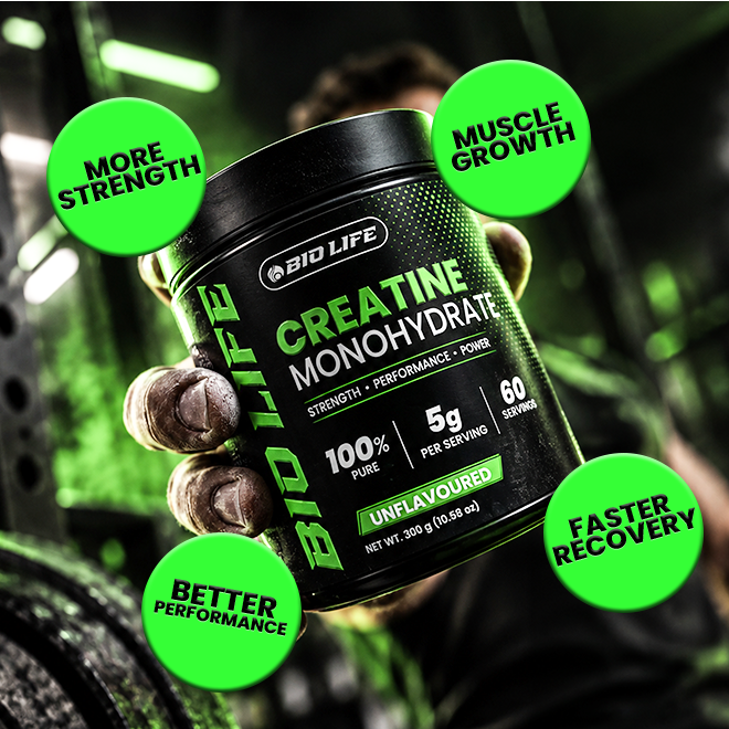 Creatine Monohydrate 300g – 100% Pure Micronized Unflavoured Creatine Powder | Biolife Bio Life