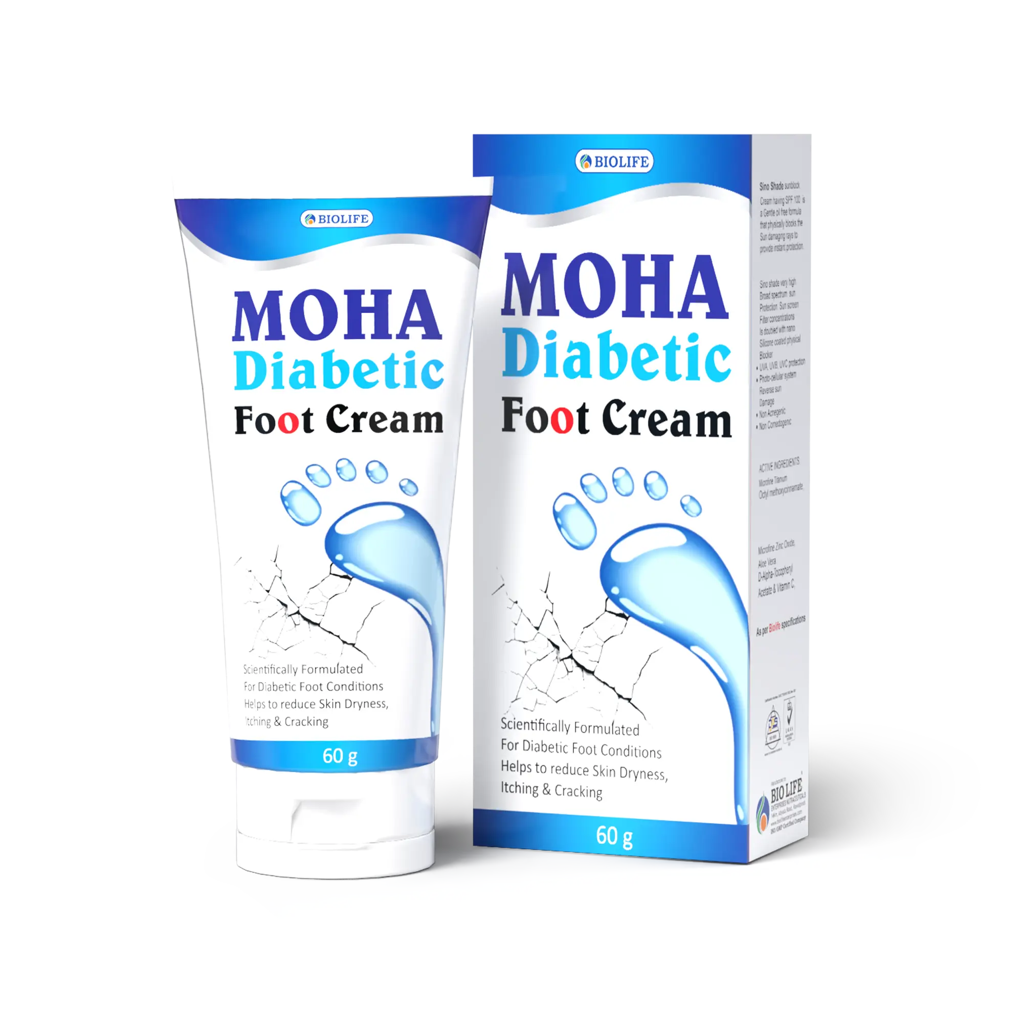MOHA Diabetic Foot Cream | Heel Crack Cream for Dry & Cracked Feet Bio Life