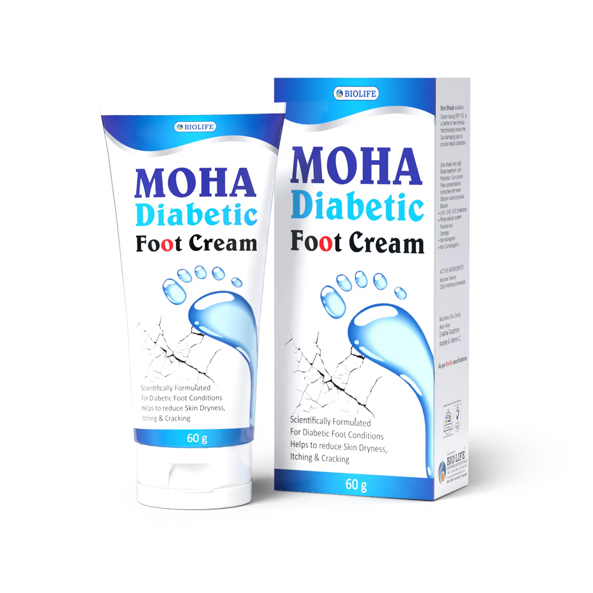 MOHA Diabetic Foot Cream | Heel Crack Cream for Dry & Cracked Feet Bio Life