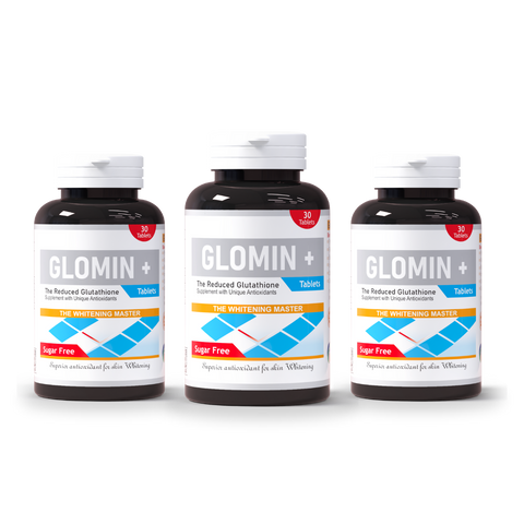 Glomin+ Glutathione Tablets – 3 Packs Bundle (90 Tablets)