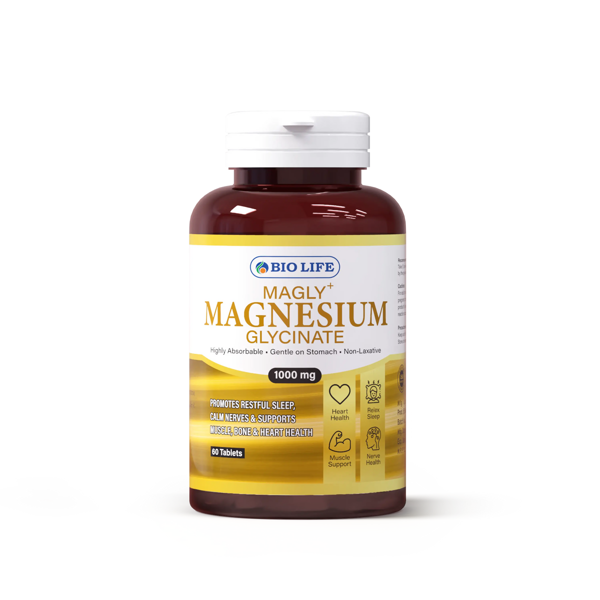MAGLY+ Magnesium Glycinate Supplement – Sleep, Stress & Muscle Support Bio Life