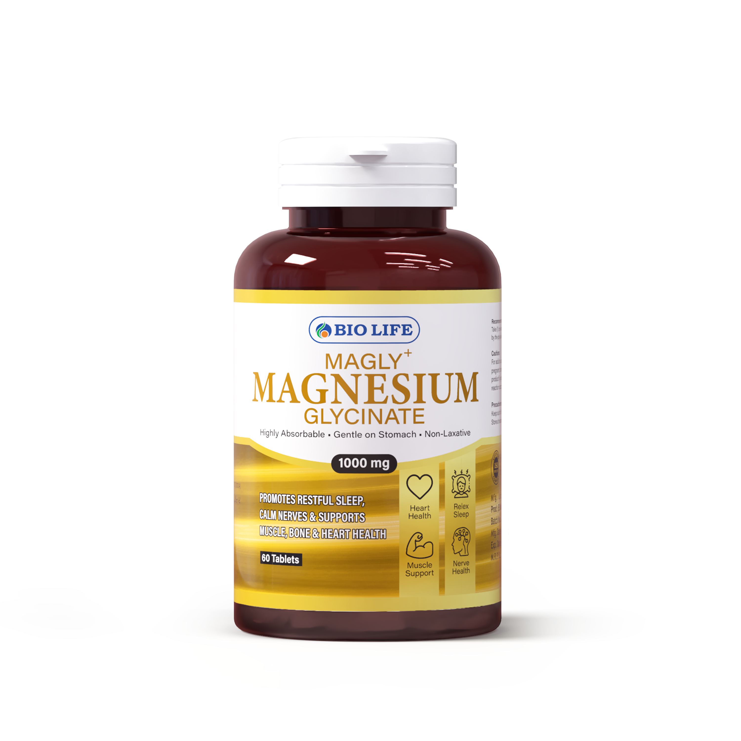 MAGLY+ Magnesium Glycinate Supplement – Sleep, Stress & Muscle Support Bio Life