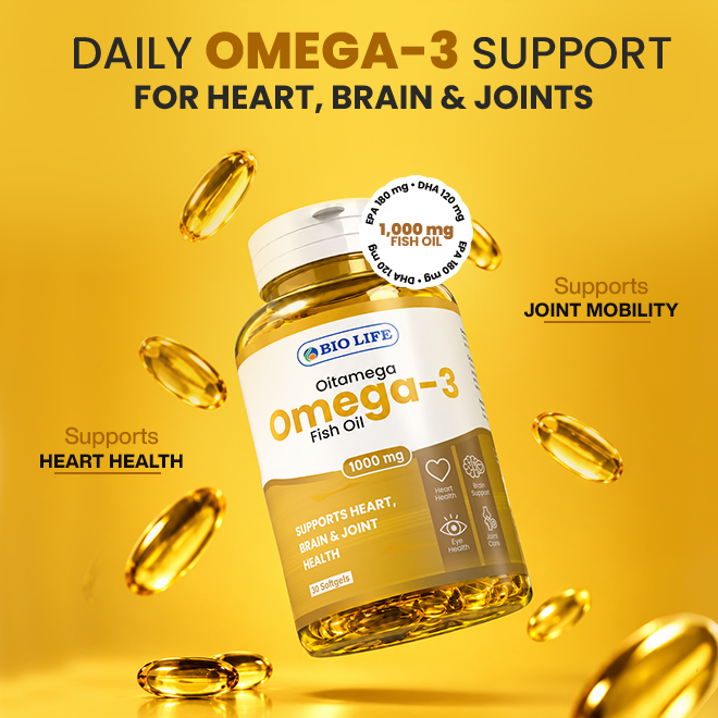 Biolife Omega-3 Fish Oil 1000mg | Heart, Brain & Joint Support Bio Life