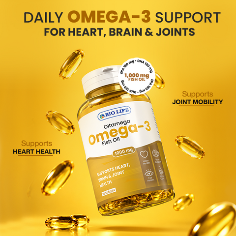Biolife Omega-3 Fish Oil 1000mg | Heart, Brain & Joint Support Bio Life