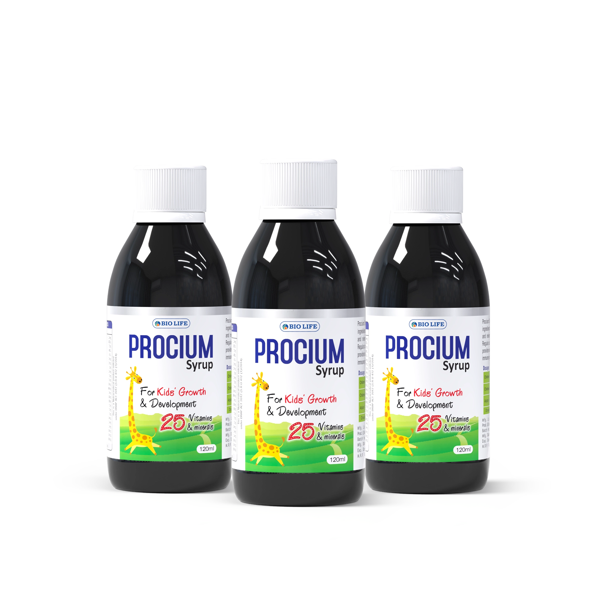 Procium Kids Multivitamin Syrup 120ml | 25 Vitamins & Minerals by Biolife Bio Life