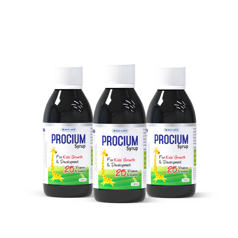 Procium Kids Multivitamin Syrup 120ml | 25 Vitamins & Minerals by Biolife Bio Life