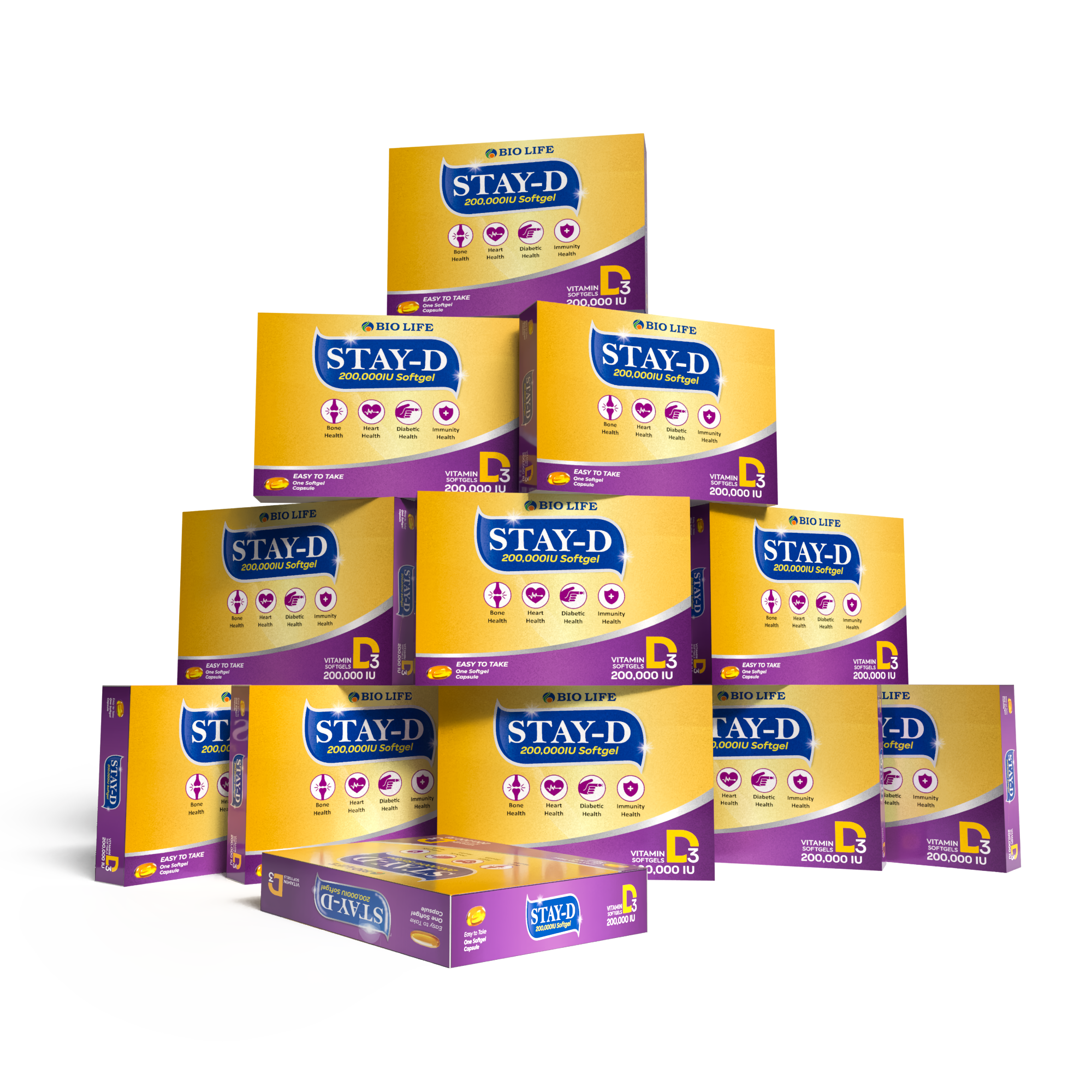 Stay-D Vitamin D3 Supplement 200,000 IU – For Bones & Immunity Bio Life