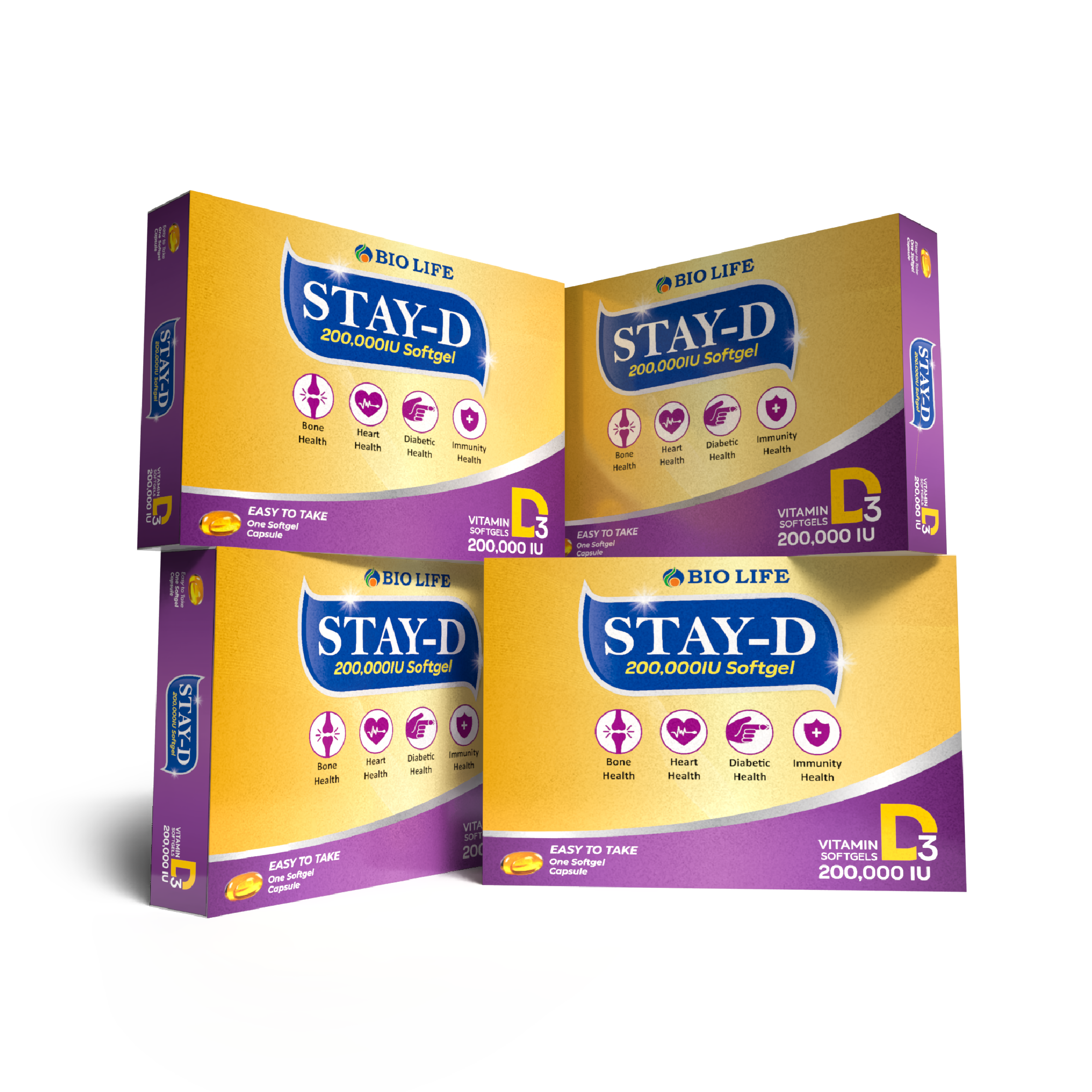Stay-D Vitamin D3 Supplement 200,000 IU – For Bones & Immunity Bio Life
