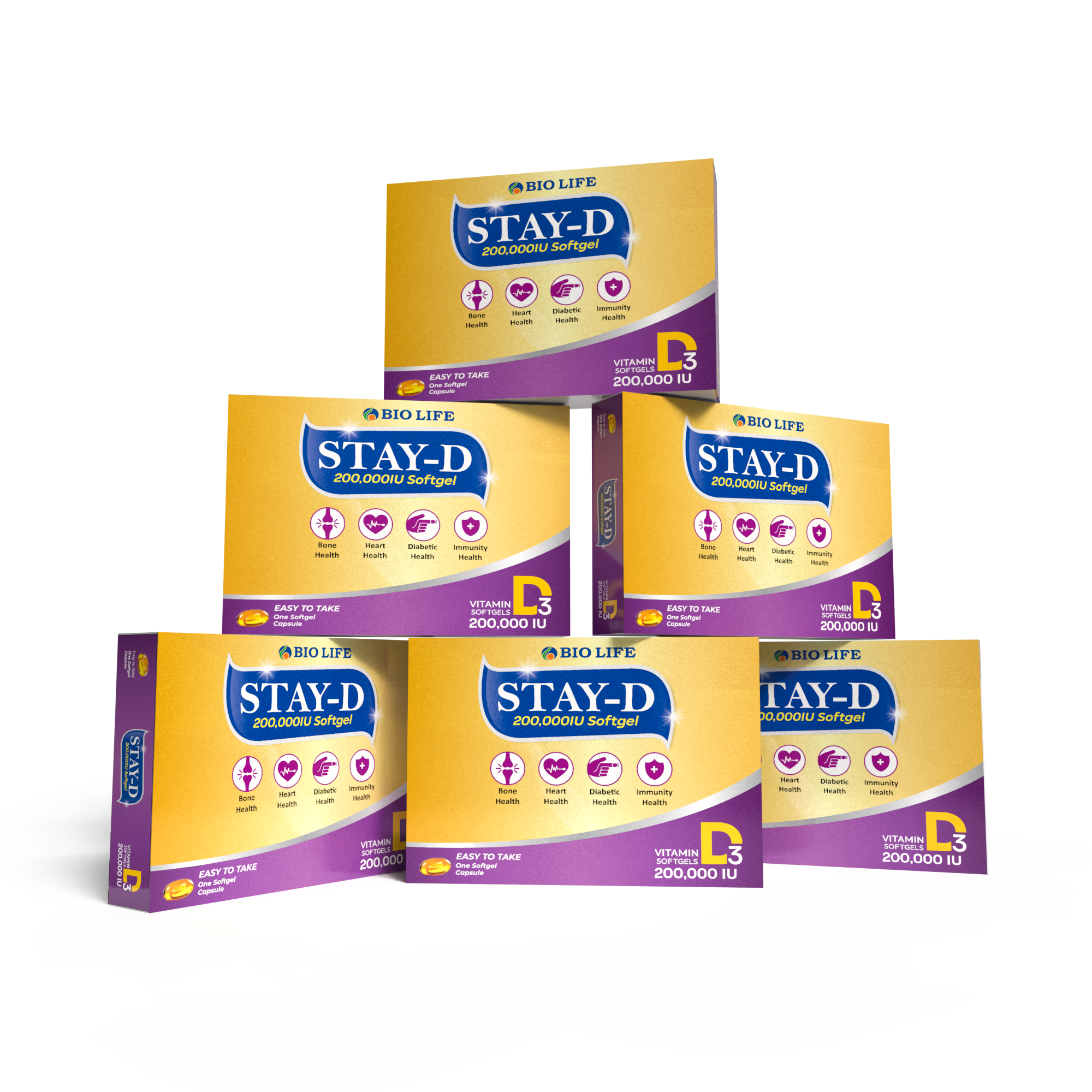 Stay-D Vitamin D3 Supplement 200,000 IU – For Bones & Immunity Bio Life