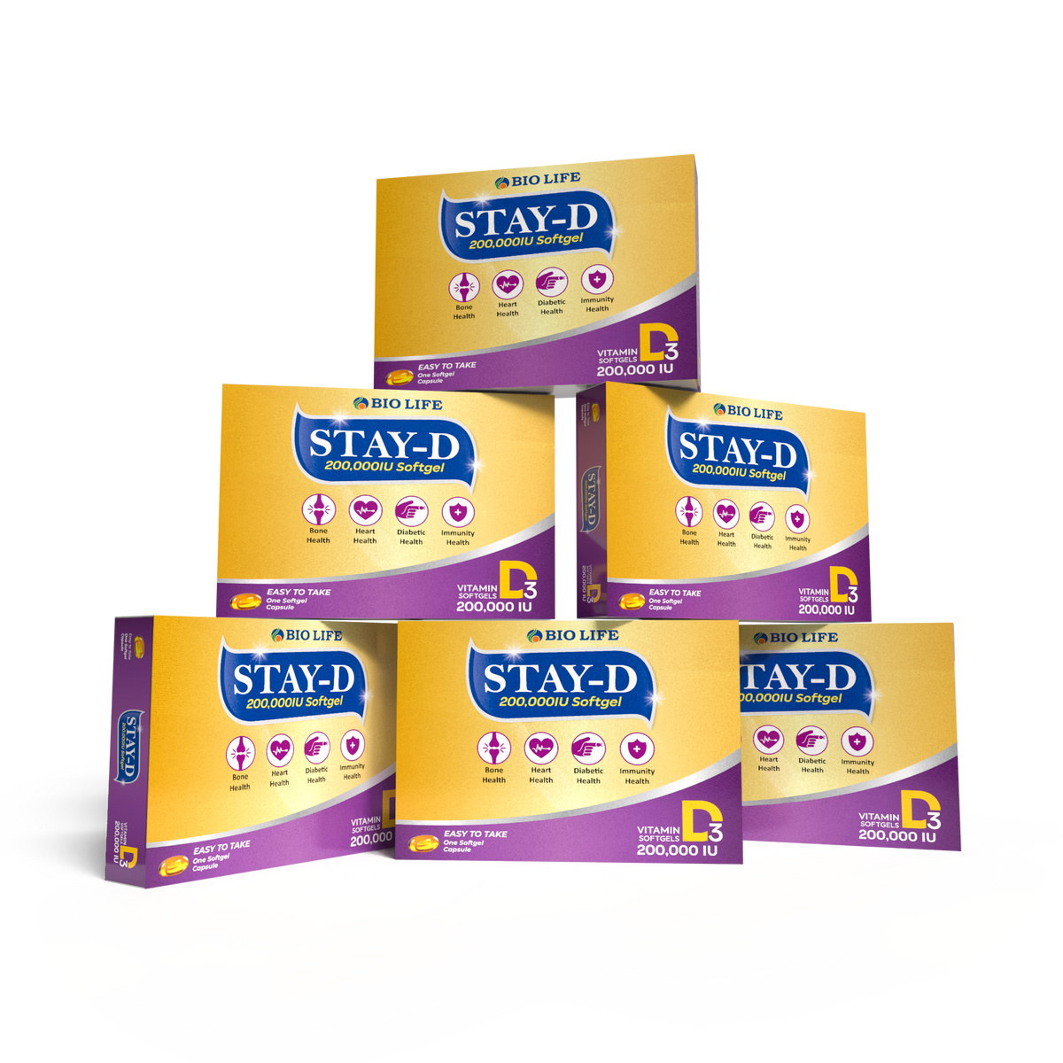 Stay-D Vitamin D3 Supplement 200,000 IU – For Bones & Immunity Bio Life