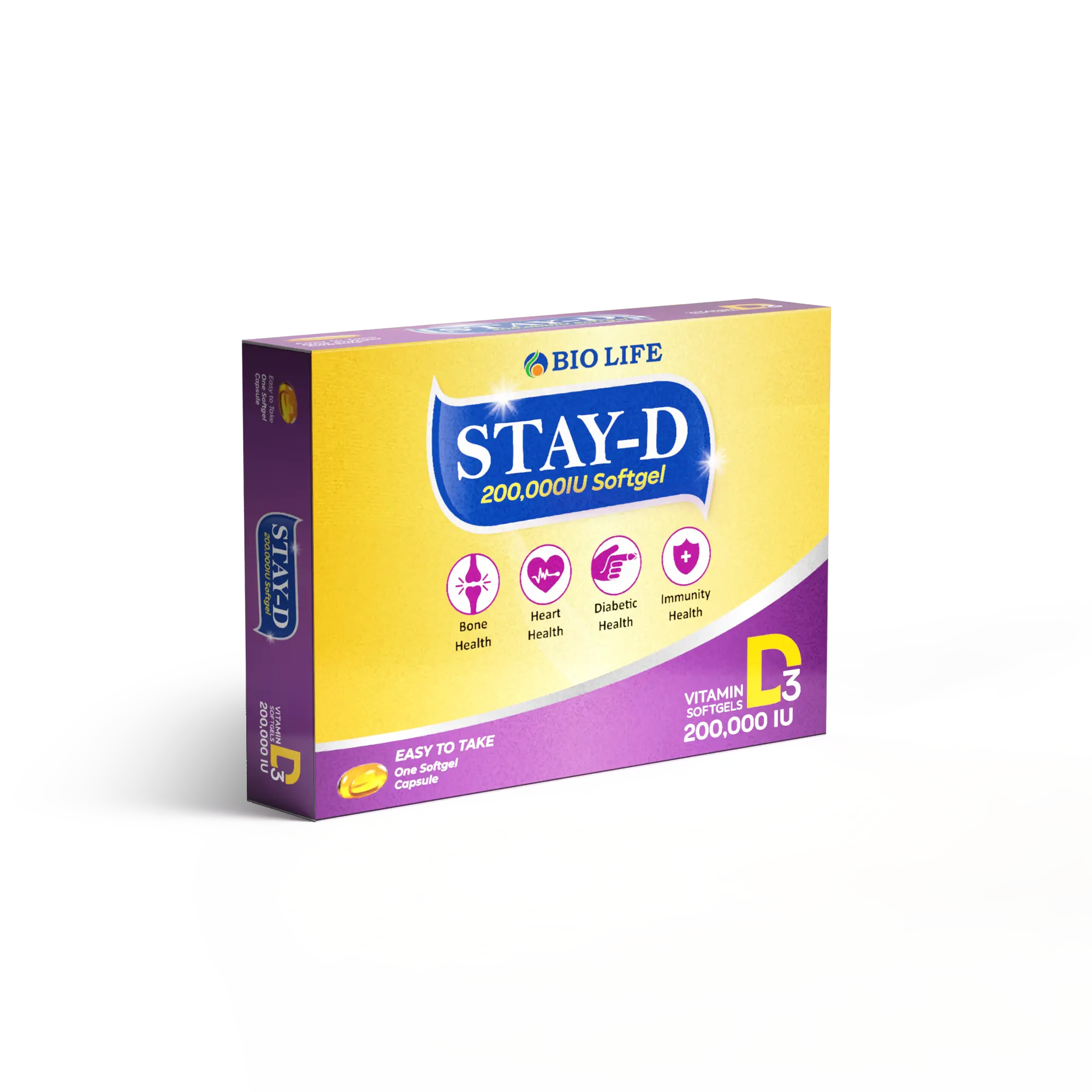 Stay-D 200,000 IU Vitamin D3 Bio Life
vitamin d3 supplement
vitamin d