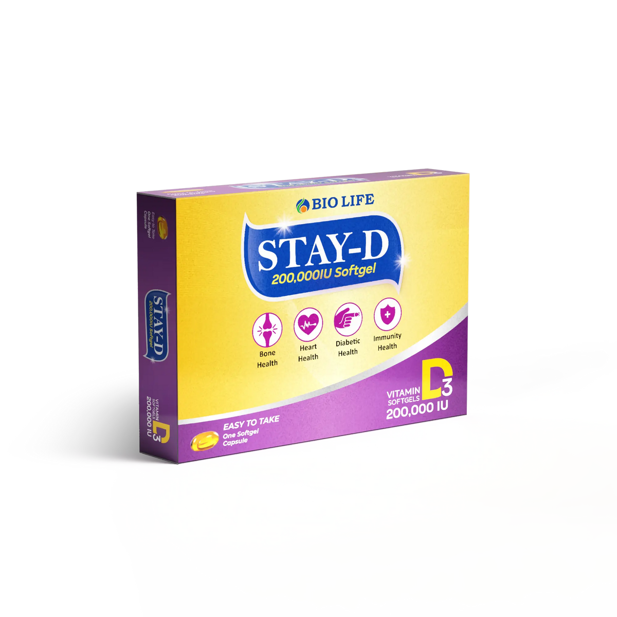 Stay-D 200,000 IU Vitamin D3 Bio Life
vitamin d3 supplement
vitamin d