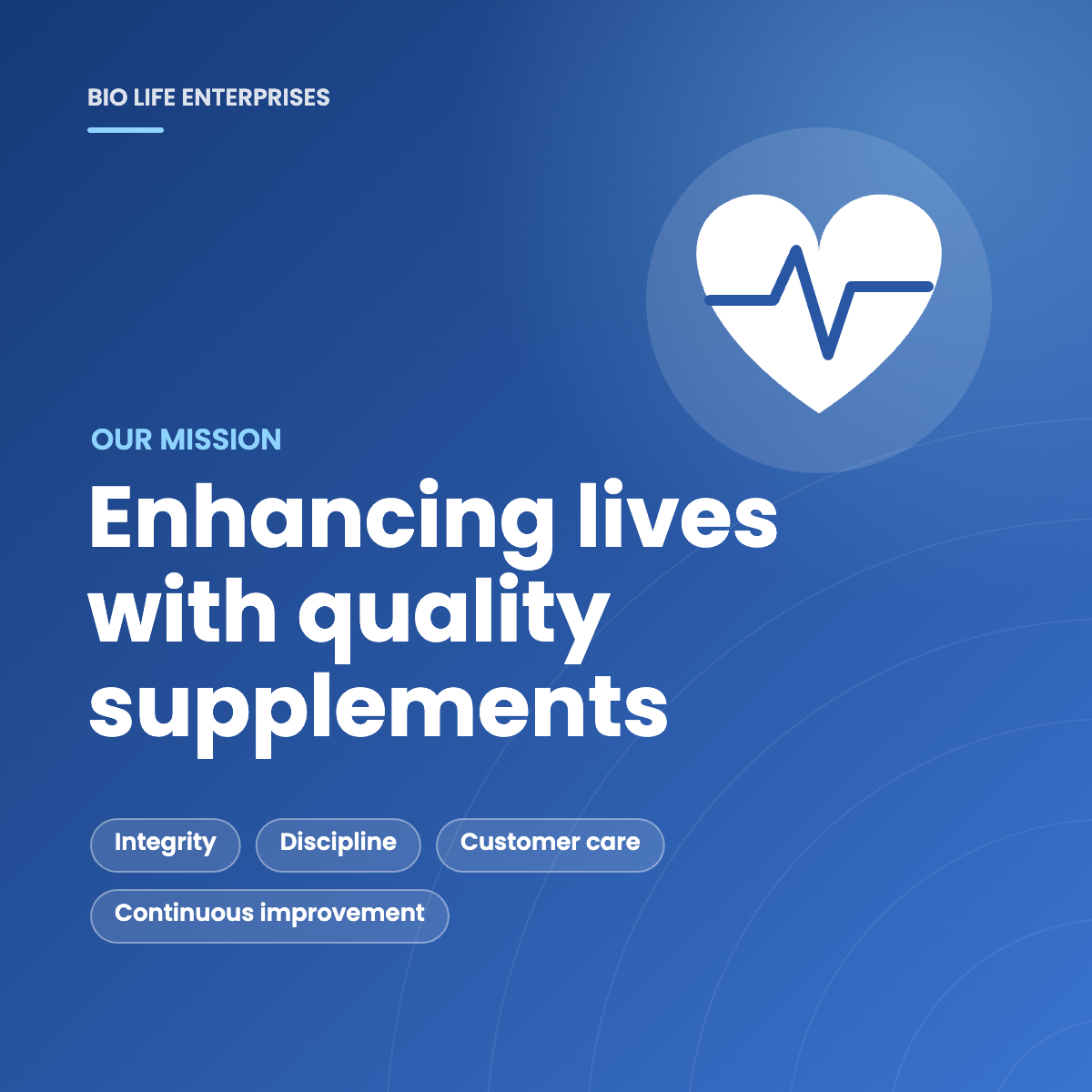 Our Mission – enhancing lives with quality supplements