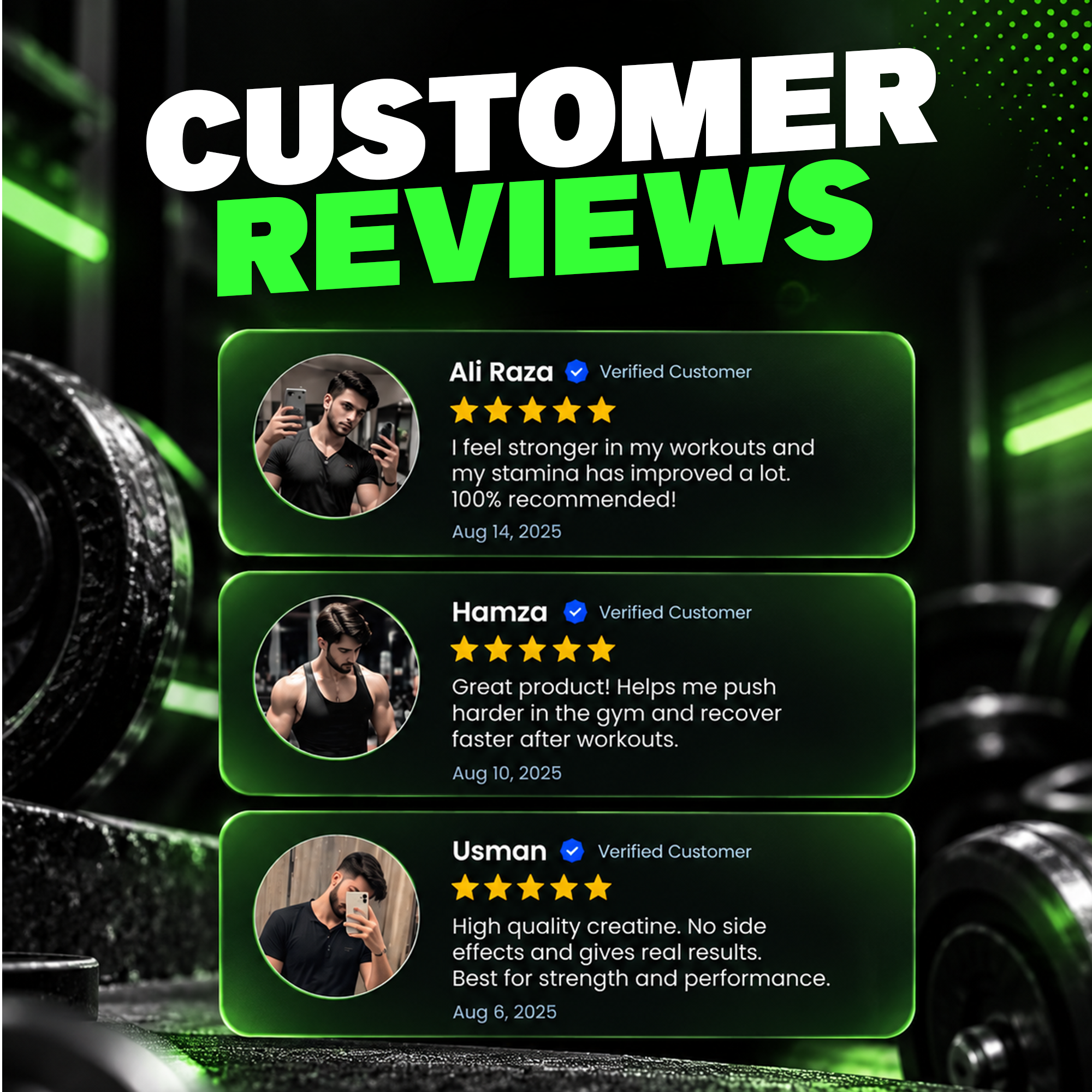 Biolife creatine monohydrate customer feedback graphic