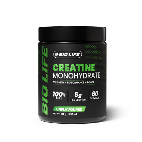 Biolife Creatine Monohydrate 300g tub – 100% pure unflavoured creatine powder, 5g per serving, 60 servings