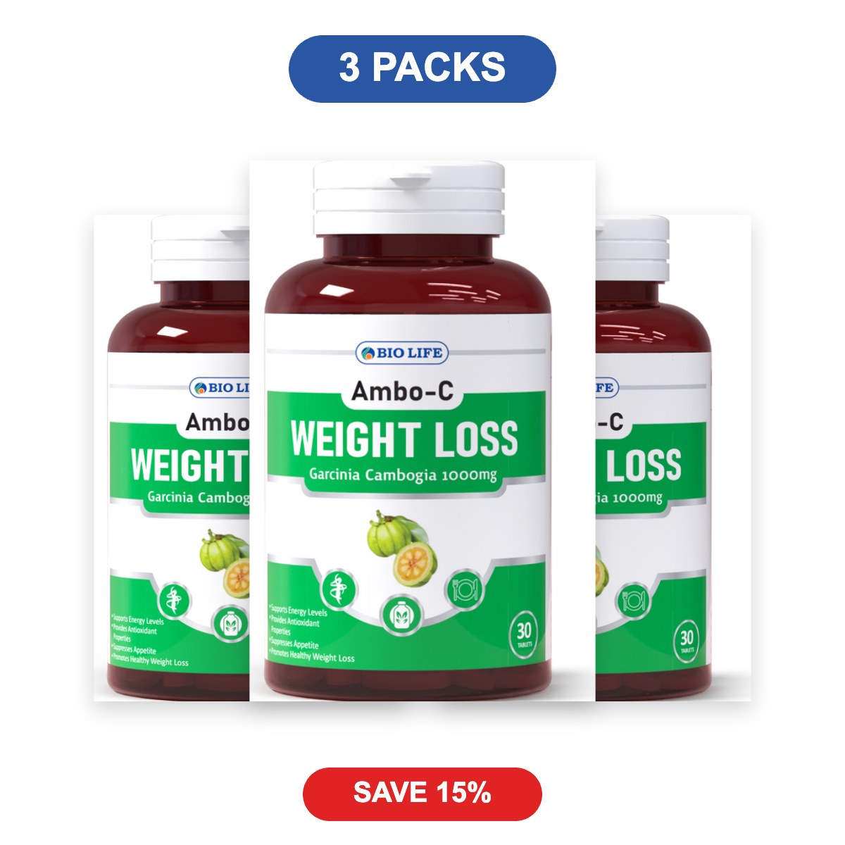 Biolife Ambo-C Garcinia Cambogia 1000mg - 3 Packs