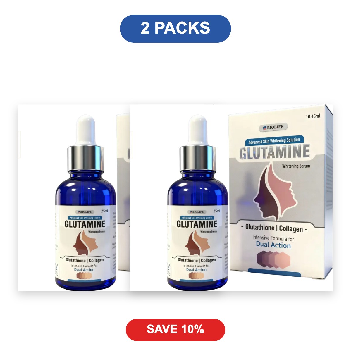 Glutathione Skin Whitening Serum - 2 Packs