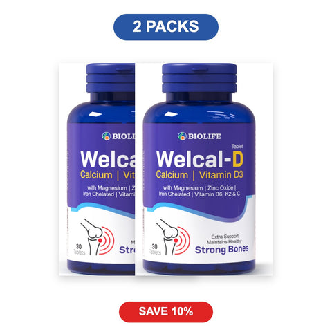 Welcal-D Calcium & Vitamin D3 Tablets - 2 Packs