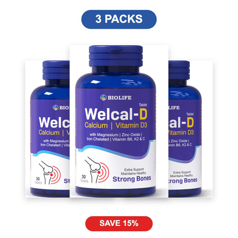 Welcal-D Calcium & Vitamin D3 Tablets - 3 Packs