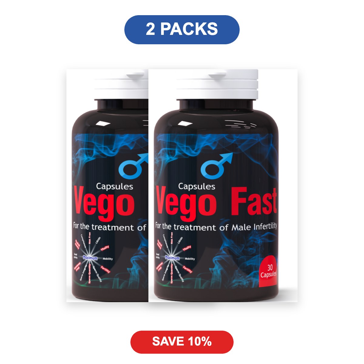 Vego Fast Male Fertility Supplements - 2 Packs