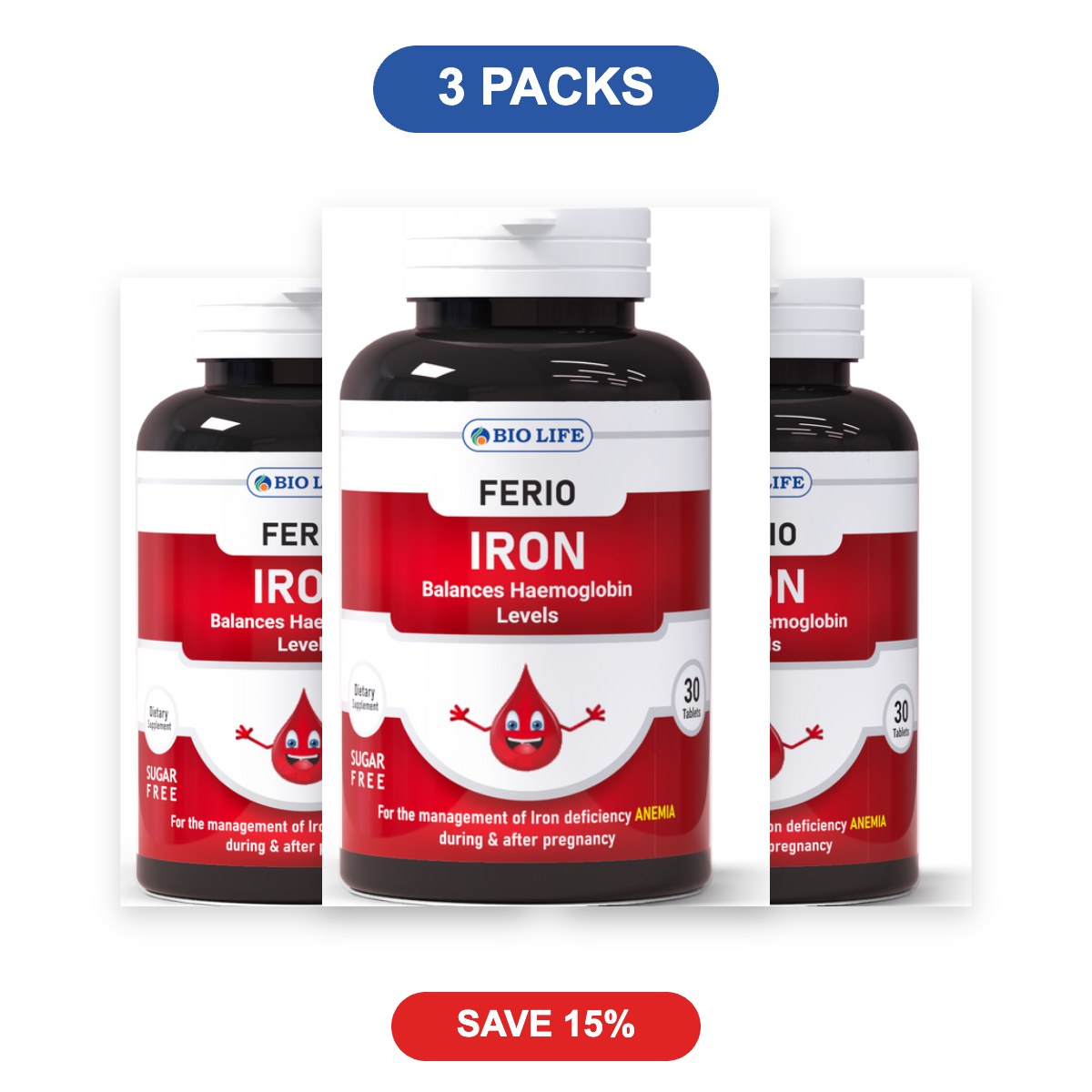 Ferio Iron Supplement - 3 Packs