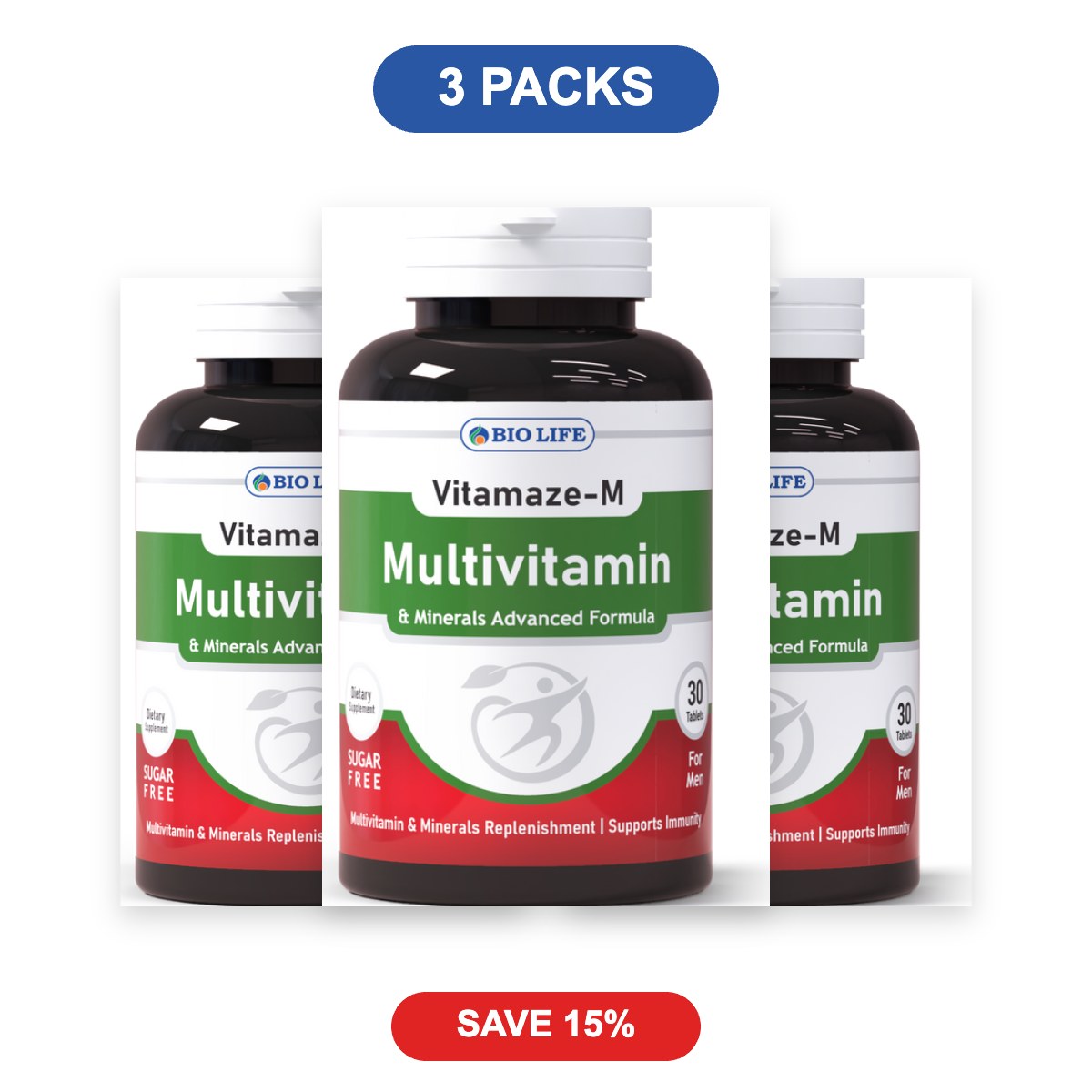 Vitamaze-M Multivitamin Tablets for Men - 3 Packs