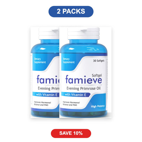 Famieve - Evening Primrose Oil for Skin & Hormones - 2 Packs