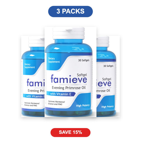 Famieve - Evening Primrose Oil for Skin & Hormones - 3 Packs