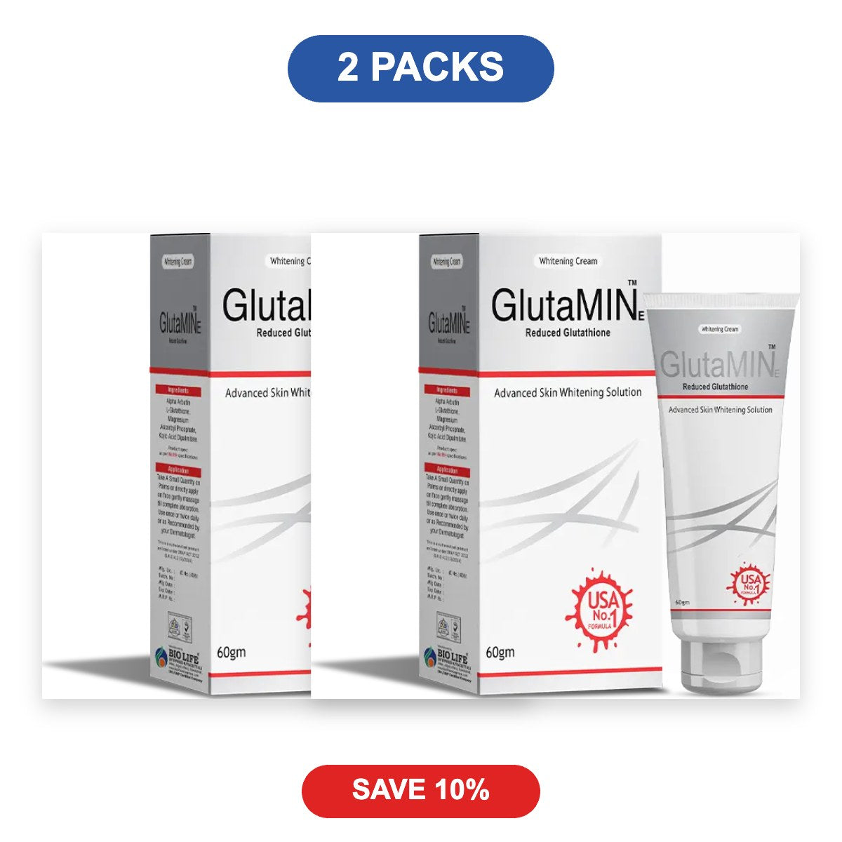 GlutaMINe Skin Whitening Cream - 2 Packs