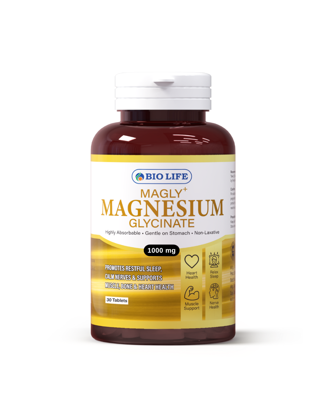 MAGLY+ Magnesium Glycinate Supplement – Sleep, Stress & Muscle Support Bio Life