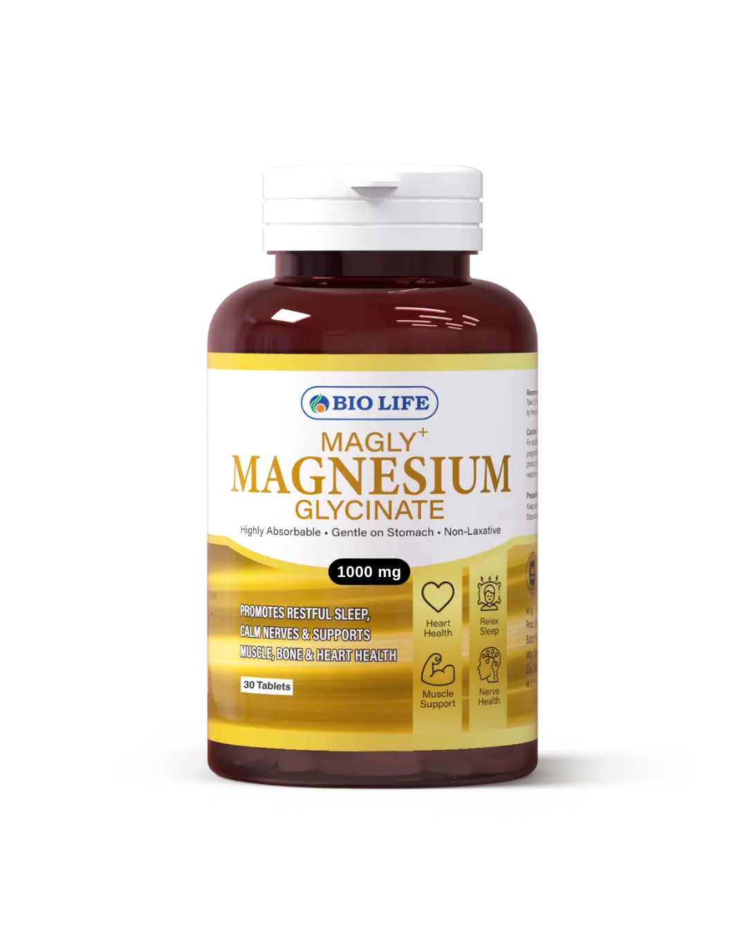 MAGLY+ Magnesium Glycinate Supplement – Sleep, Stress & Muscle Support Bio Life