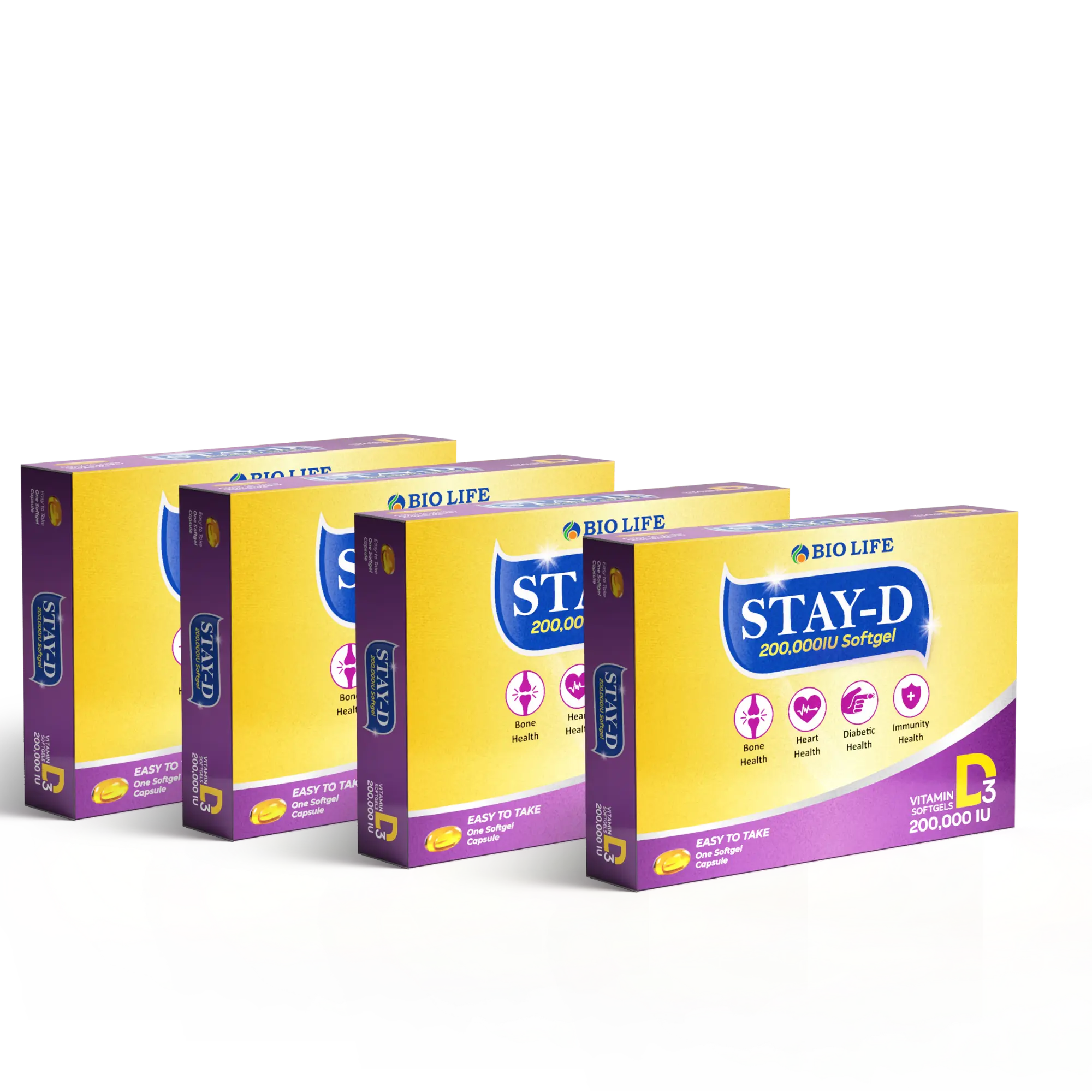 Stay-D 200,000 IU Vitamin D3 Bio Life
vitamin d3 supplement
vitamin d3 capsule
vitamin d3