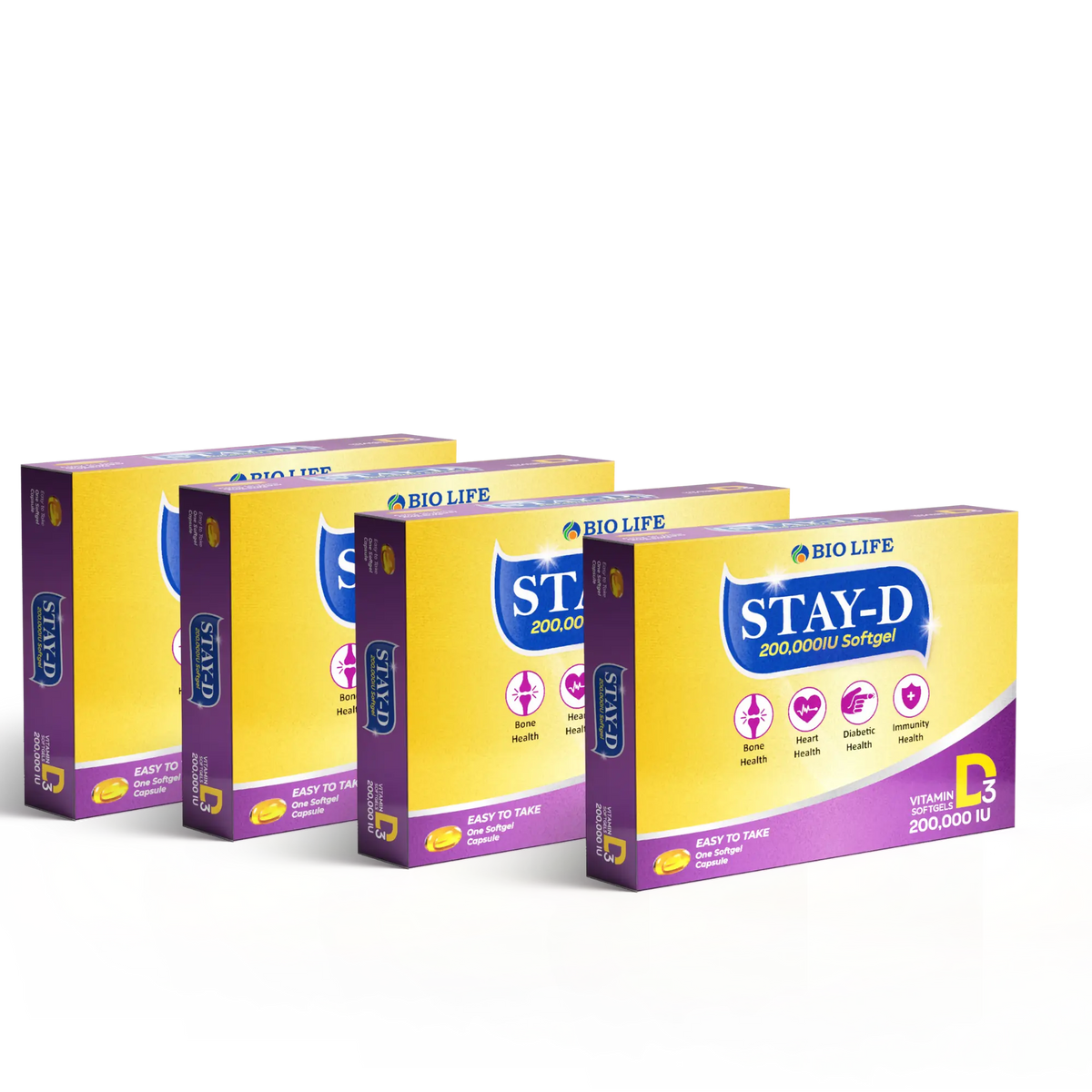Stay-D 200,000 IU Vitamin D3 Bio Life
vitamin d3 supplement
vitamin d3 capsule
vitamin d3